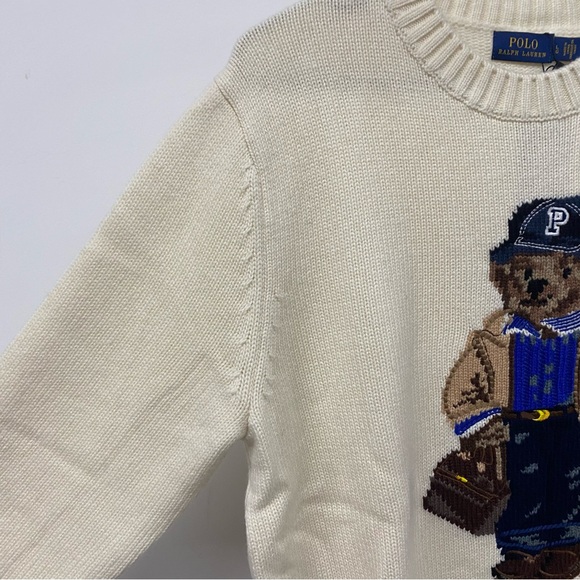 Polo by Ralph Lauren Cream Sweater with Bear Design - Picture 4 of 6